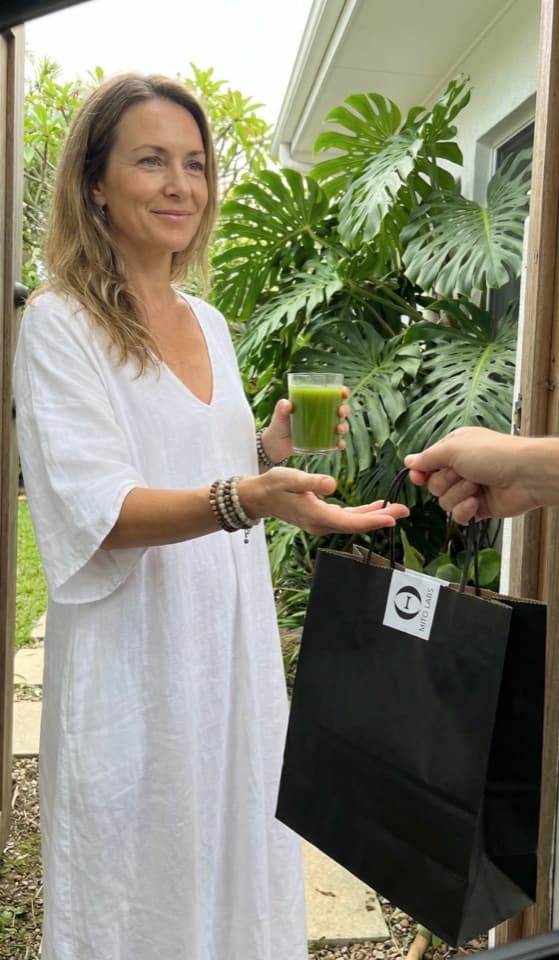 Mito Labs client receiving delivery in Bali